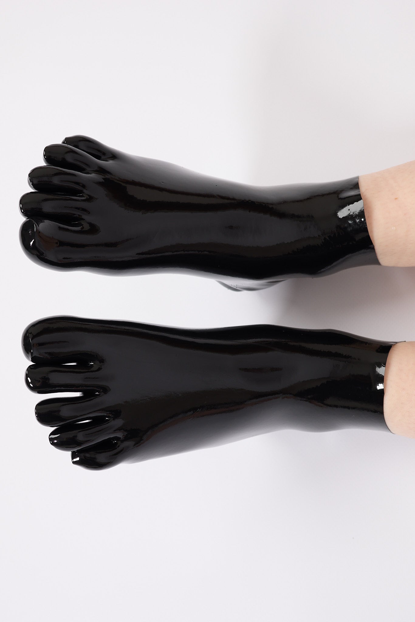 Latex Toe Socks - Ankle - Obsidian Black
