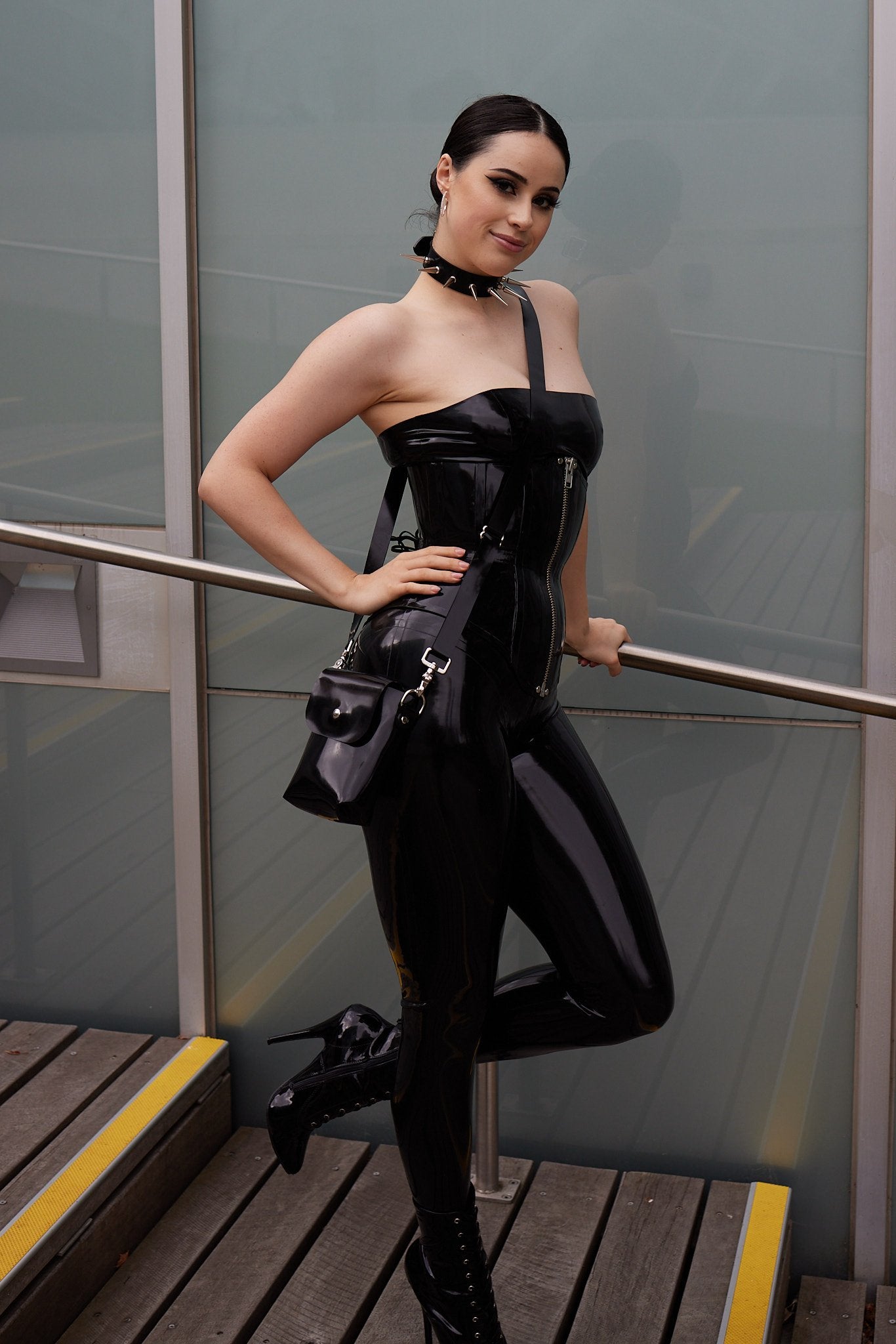 Small Black Latex Handbag