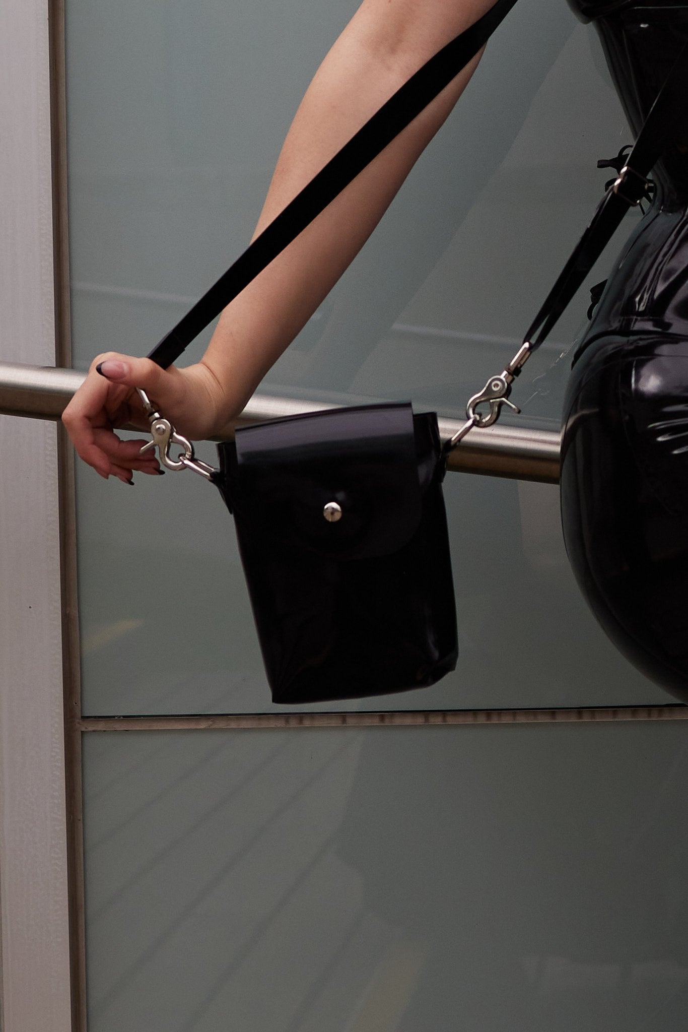 Small Black Latex Handbag