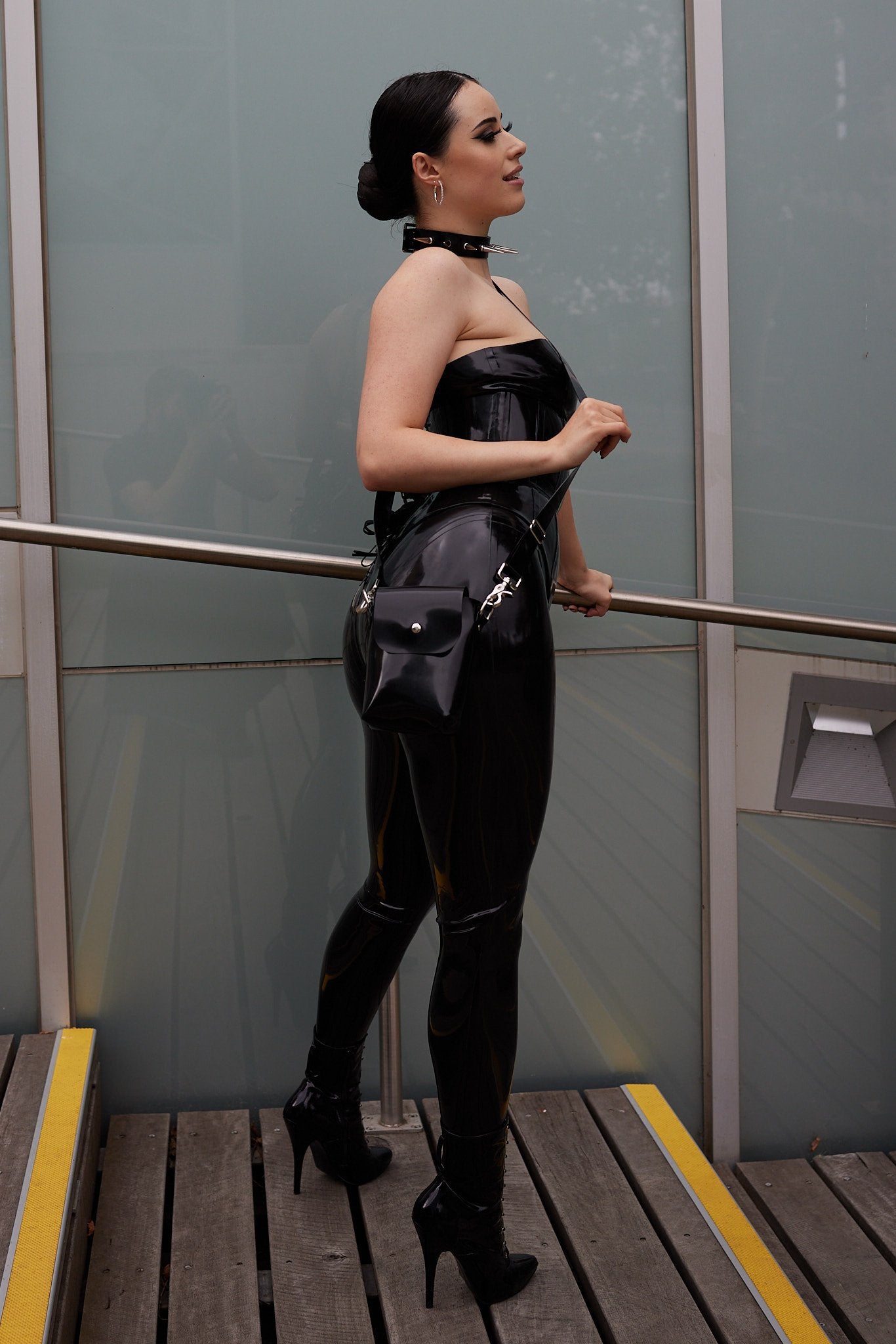 Small Black Latex Handbag